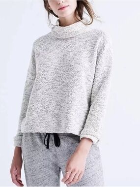 Madewell Cozy Marled Gray Turtleneck Sweater